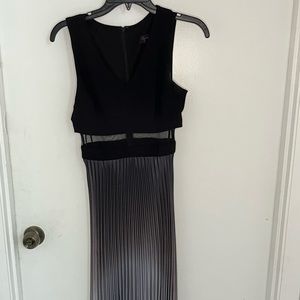 Nordstrom black and purple palette dress with mesh on belly